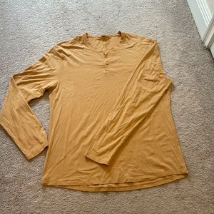 Lululemon - 5 Year Basic Long Sleeve Henley - Yellow - Large